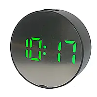 Часы зеркальные настольные VST-6505 / Электронные часы с подсветкой / Часы с термометром и будильником