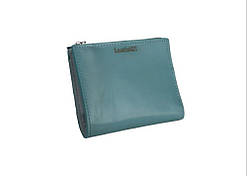 Жіночий компактний шкіряний гаманець "Ojos" блакитний