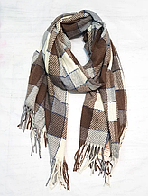 Кашеміровий шарф Сідні клітина 180*70 см коричневий