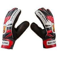 Воротарські рукавички Latex Foam FC BARCS, червоно-чорний, розміри 6-7
