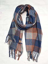 Кашеміровий шарф Сідні клітина 180*70 см синій