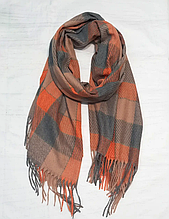 Кашеміровий шарф Сідні клітина 180*70 см теракотовий