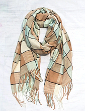 Кашеміровий шарф Сідні клітина 180*70 см бежевий/м'ятний