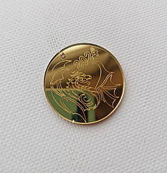 Топер медальйон "Новорічний" 5 см золото