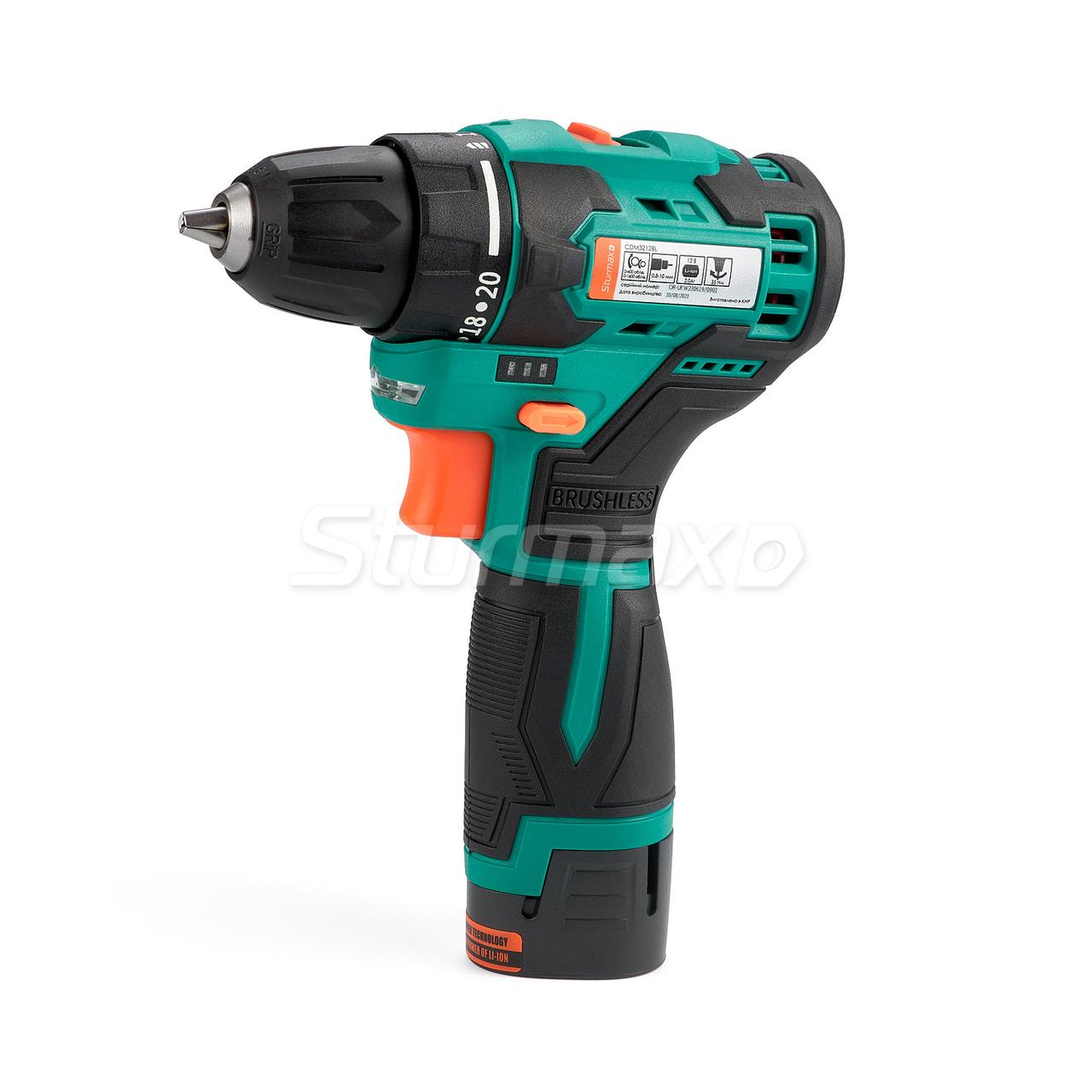 Sturmax CDM3212BL Brushless Шурупокрут акумуляторний 12В