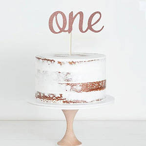 Топпер для торта ONE | Рожеве золото