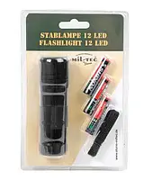 Фонарик Mil-Tec ручной 12 LED (3ААА), black