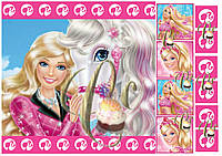 Печать вафельной (рисовой) или сахарной картинки Барби / Barbie на торт ТОНКАЯ