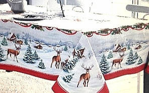 Скатертина для столу новорічна, водовідштовхувальна 144*194 см, Тиротекс