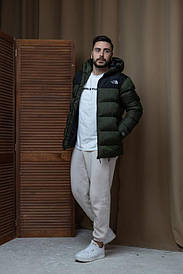 Куртка пуховик чоловіча водонепроникна до -20 градусів The North Face зима xакі Xl XXL