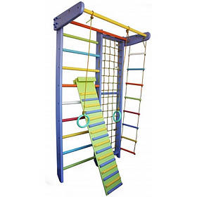 Спортивний куточок Комбік + Бузкова веселка для дітей із сіткою та турніком у квартиру
