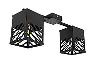 Люстра потолочная лофт Urban NL 2410-2 BK на два плафона черная, MSK Electric