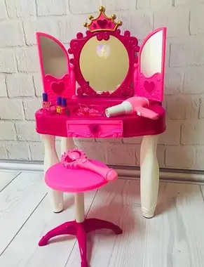 Дитяче трюмо зі стільчиком Limo Toy 661-20 Маленька кокетка (MP3, фен, аксесуари), фото 3