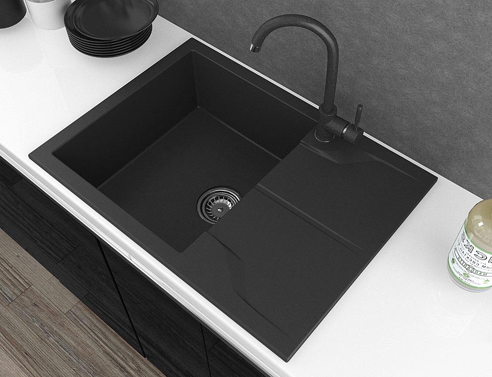 ГРАНІТНА МИЙКА ASKANIA «Adamanta Сompact» ЧОРНИЙ