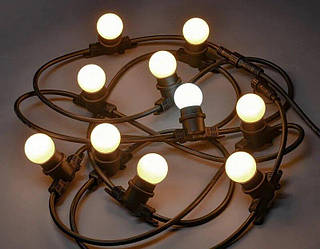 Гірлянда вулична Белт Лайт 20 LED ламп чорний дріт 10 м Теплий білий (8579626)