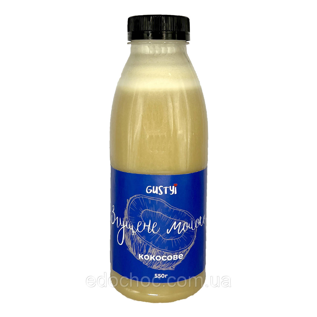Кокосове згущене молоко, пляшка ТМ Gustyi, 550г
