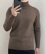 Чоловічий світлий гольф утеплений сірий светр під горло люкс-якість, фото 7