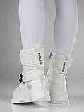 Жіночі білі дутики сноубутси збоку змійка 36 38 39 40 розмір, фото 2