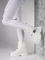 Жіночі білі дутики сноубутси збоку змійка 36 38 39 40 розмір