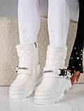 Жіночі білі дутики сноубутси збоку змійка 36 38 39 40 розмір, фото 3