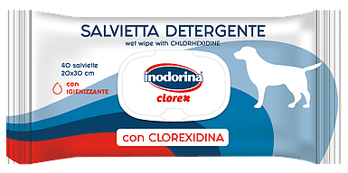 Серветки для собак з хлоргексидином | Inodorina Clorex Salvietta Prof 40 шт