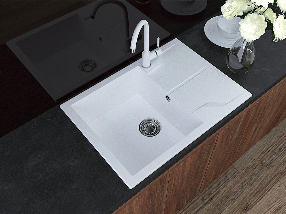 ГРАНІТНА МИЙКА ASKANIA «Adamanta Сompact» БІЛИЙ