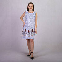 Сарафан жіночий літній трикотажний великих розмірів із бантами р.44-58