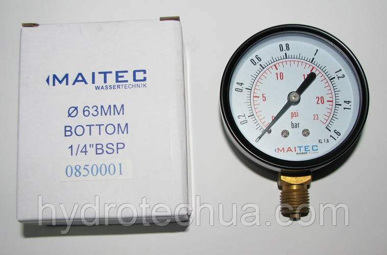 Манометр радіальний MAITEC (1/4") 0 - 1,6 бар
