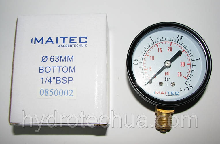 Манометр радіальний MAITEC (1/4") 0 - 2,5 бар