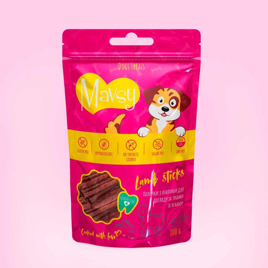 MAVSY Lamb sticks for dogs - Гіпоаллергенні Палички з ягнятини для догляду за зубами та яснами для собак, 100г