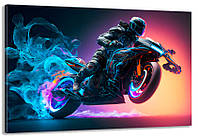 Картина холст в гостиную / спальню Мотоцикл MLP_241 70x140 см