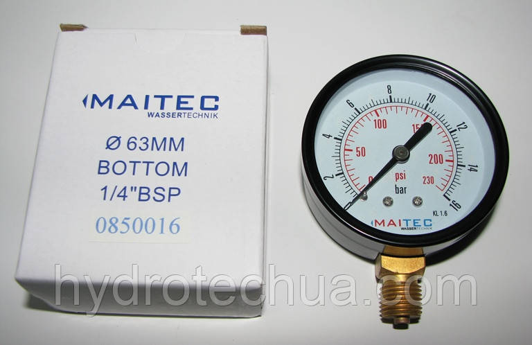 Манометр радіальний MAITEC (1/4") 0 - 16 бар