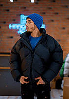 Стильна чоловіча куртка ОВЕРСАЙЗ еко пух (Розміри S,M,L,XL), Чорна