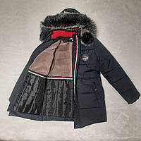 Зимняя куртка на меху для мальчика/ Подростковый (детский) пуховик на зиму, парка для детей и подростков 42