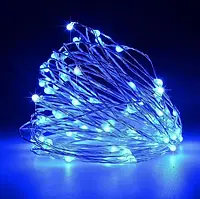 Гирлянда-Нить LED, 10m Синий на батарейках