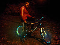 Подсветка на колеса велосипеда неоновым проводом 2.6мм