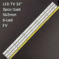 LED подсветка TV 32" 32LEM-3081/T2C RL-32D1309 SVJ320AG2 LB-C320X13-E7-L-G1-SE SVJ320AK3 Rev01 6LED 14103 1шт.