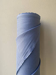 Синя натуральна лляна тканина, колір 365