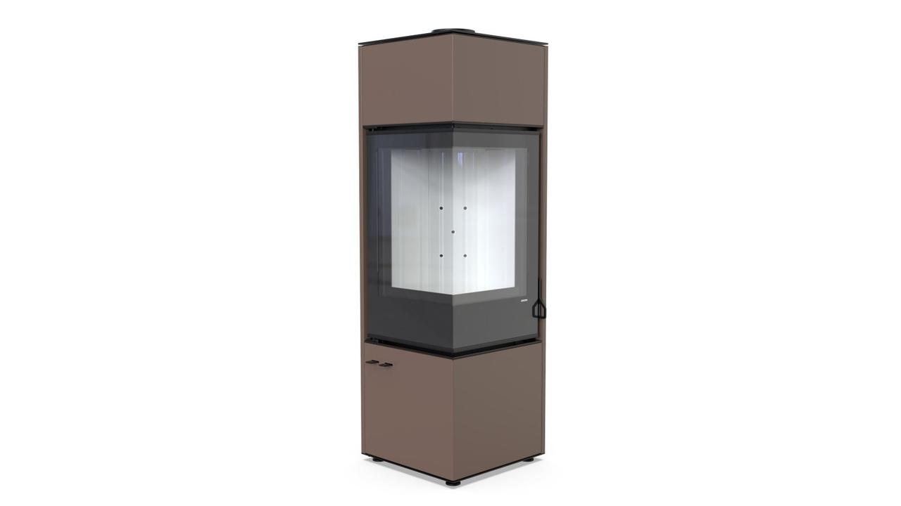 Сталева піч Defro Home QUADROOM LONG Коричневий, фото 1