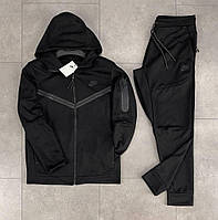 Спортивний костюм Nike Tech Fleece чоловічий чорний кофта та штани весна осінь брендовий найк теч фліс