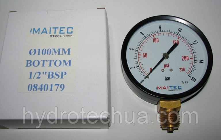 Манометр радіальний MAITEC (1/2") 0 - 16 бар