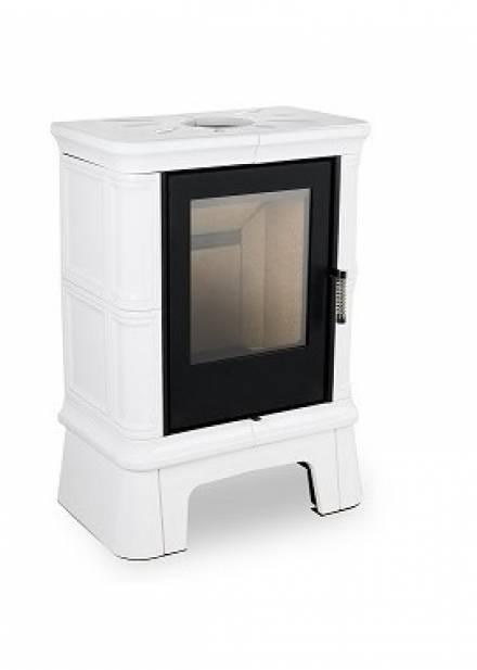 Піч на дровах до 50 м² Nordflam FROVI White. Сучасне опалення з кахлю 5 кВт Польща, фото 1