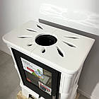 Піч на дровах до 50 м² Nordflam FROVI White. Сучасне опалення з кахлю 5 кВт Польща, фото 5