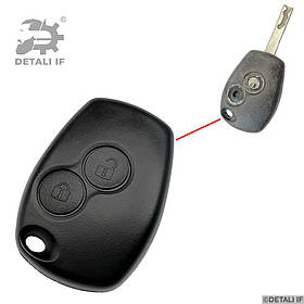 Корпус ключа ключ Clio ключ Renault 2 кнопки 9/3mm