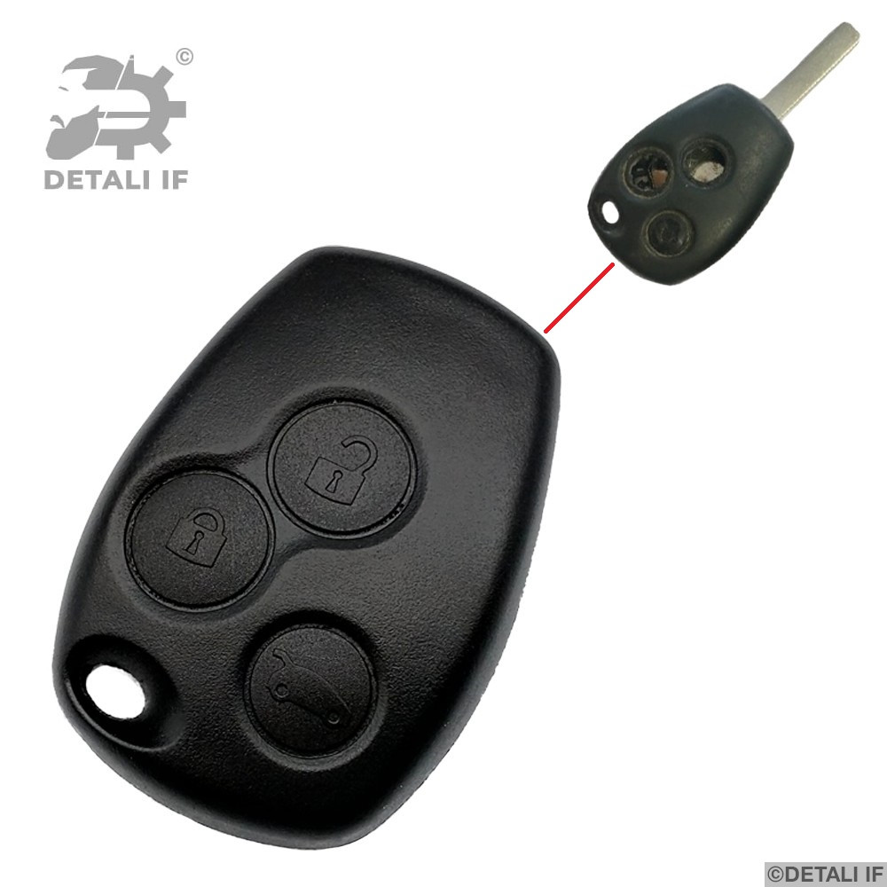Корпус ключа ключ Duster ключ Dacia 3 кнопки 9/3mm