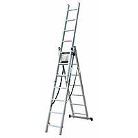 Лестница алюминиевая 3-х секционная LADDER STANDARD (3х10 ступеней) (190-9310)