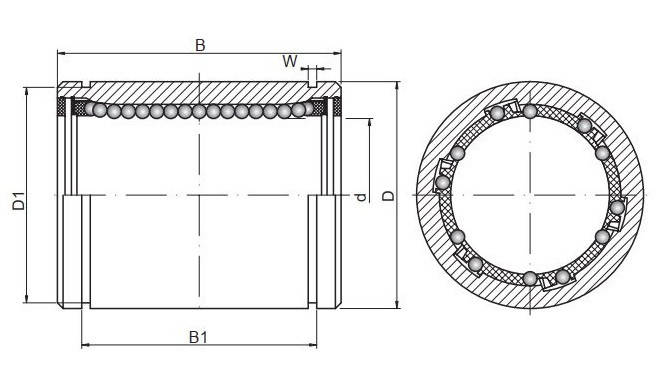 KB2045UU лінійний підшипник (20*32*45), виробник CX Польща, фото 2
