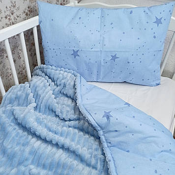 Дитяча ковдра для новонароджених 80х110 Блакитна Ковдра в дитяче ліжечко Дитячий плед ковдра  в коляску