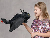 Гіпоалергенна м'яка плюшева іграшка-антистрес дракон Беззубик, Нічна Фурія 55 см Чорний
