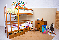 Кровать детская двухъярусная деревянная Дисней с ящиками Микс мебель, цвет на выбор
